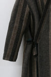 AVIVA JIFEI XUE A21-KJL Reversible Heavy Wool blend Stripe Long Kimono Coat